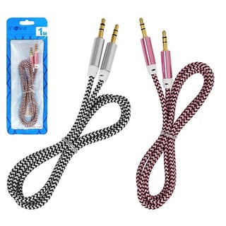 Kenux Cabo Auxiliar Áudio P2 X P2 Nylon 1 Metro Som Celular Carro Ponta Dourada Inova KA-AU01