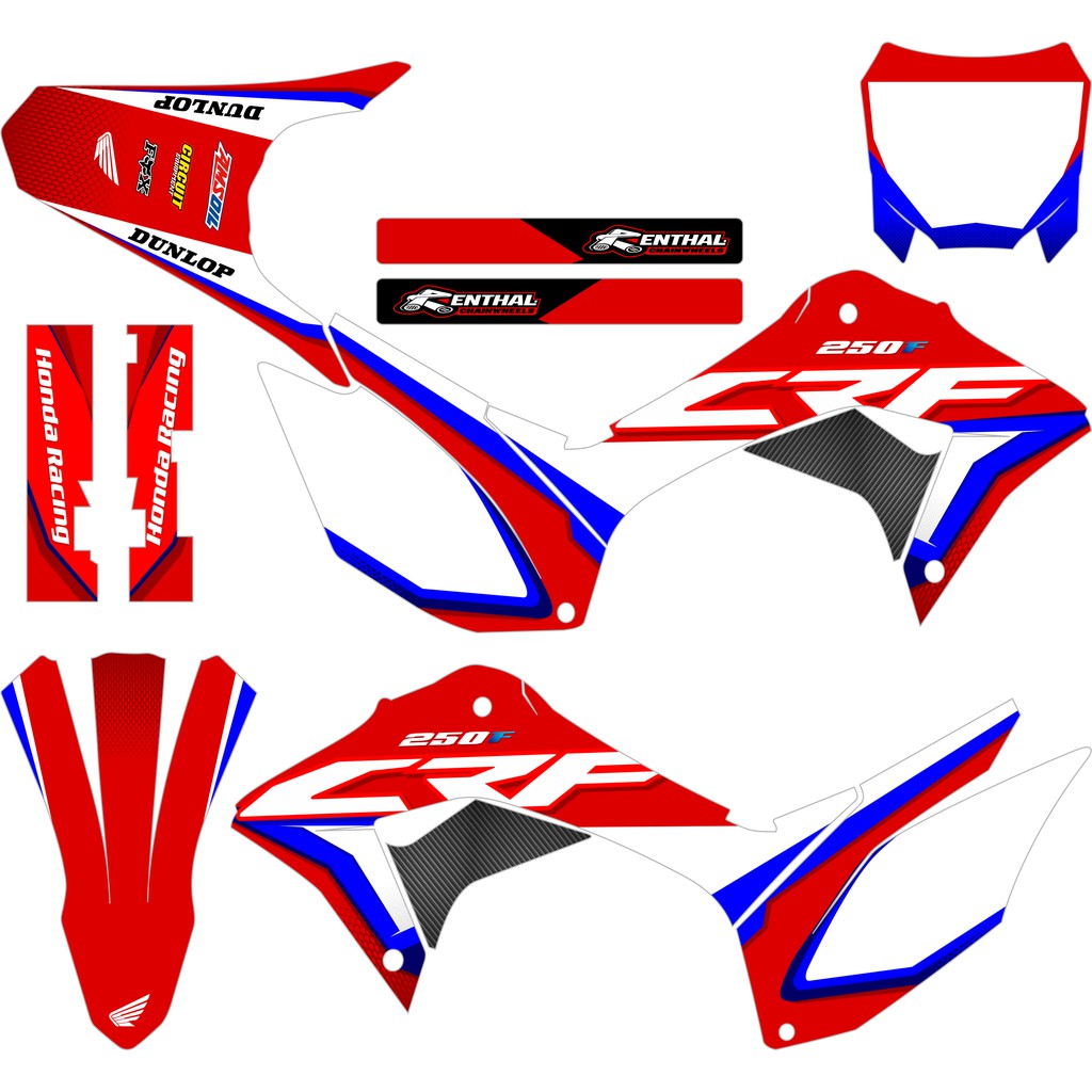 Kit Adesivo Gráfico  Crf 250 F 0,20mm Laminado Trilha Motocross Original
