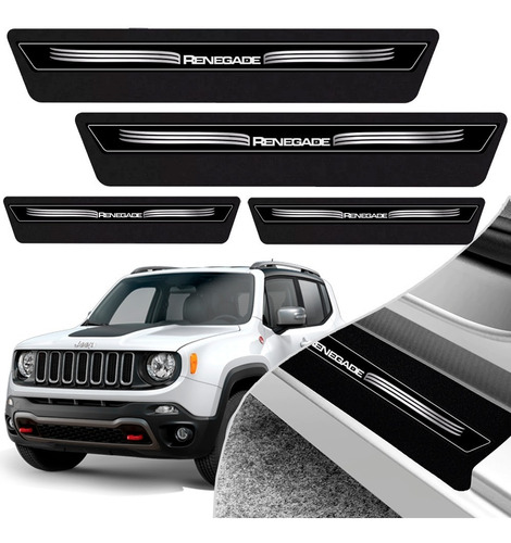 Soleira Adesiva 8 Peças Jeep Renegade 2015 Á 2017