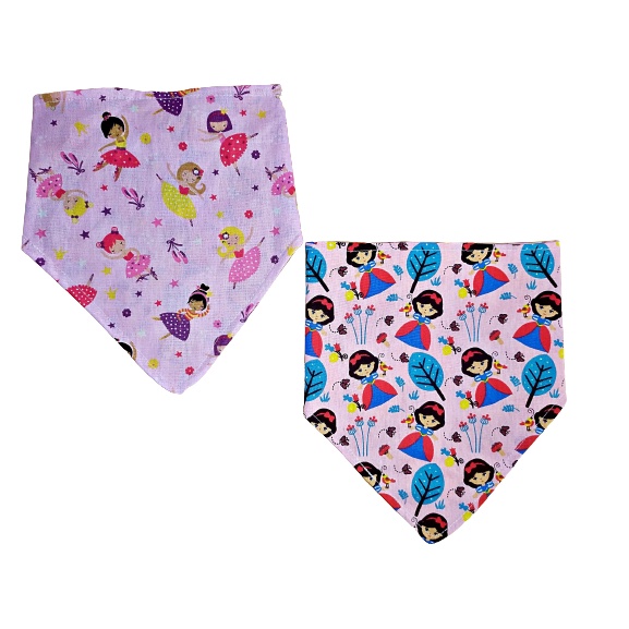 Babador Bandana de Bebê Triangular 2 Estampas em 1 Ajustável Ecológico Reutilizável de Pano - Mundo Eco