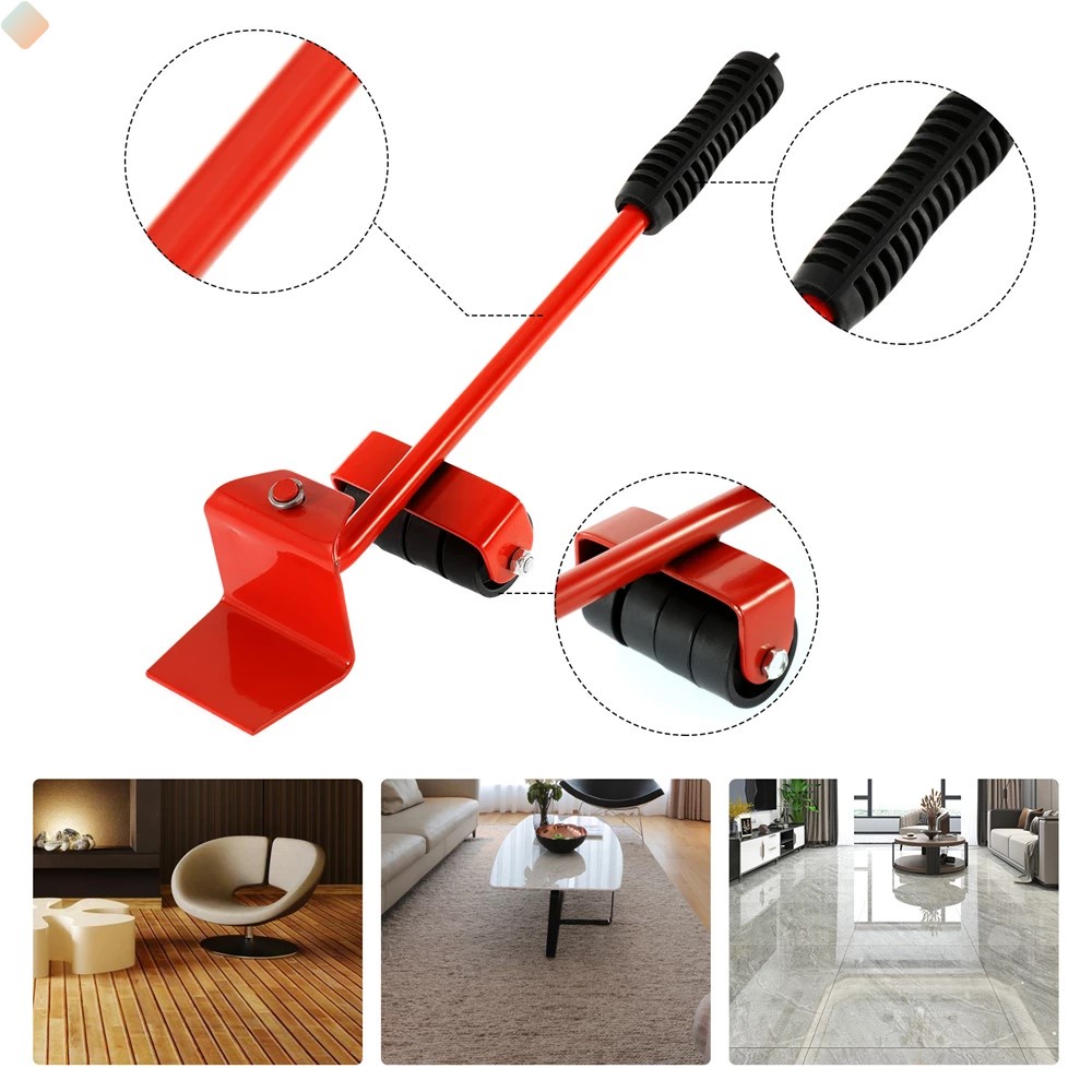 Kit Levantador e Movedor de Móveis Pesados com Rodinha