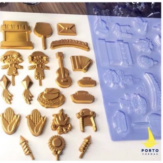 Forma Placa De Modelagem Para Chocolate De Festas, Decoração  APLIQUES FESTA JUNINA - CÓD P870// em Oferta na Shopee
