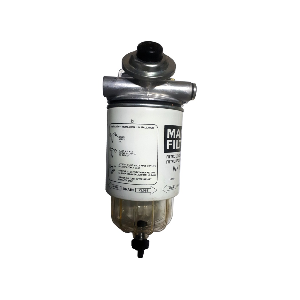 Cabeçote Filtro Combustível Diesel Decantação Água Racor Adaptação Caminhão Barco Trator Empilhadeira
