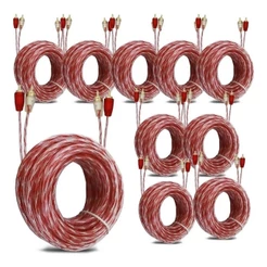 10 Cabos Rca 5 Mts Audio Stetsom Banhado Ouro Som Automotivo