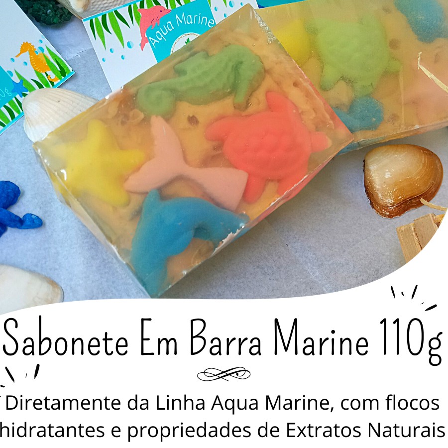 110g Sabonete Em Barra Aqua Marine Fundo do Mar 100% Natural - Saboaria Sálvia