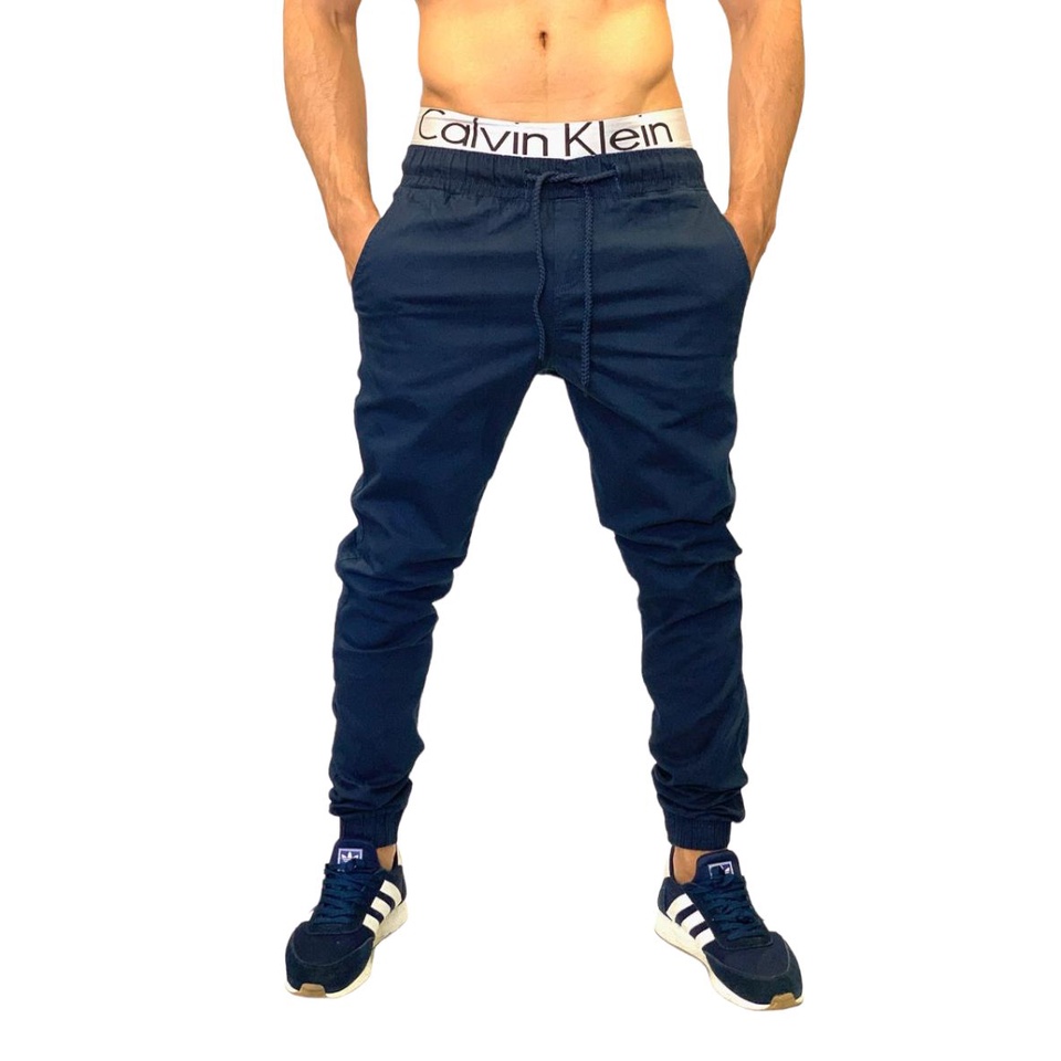 Calça masculina jogger Azul Marinho e outras cores envio imediato sarja lisa e jeans lisa e rasgada