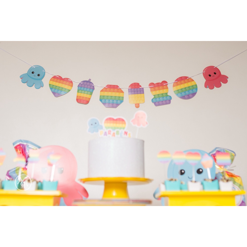 LIQUIDA Faixa Pop It Decorativa Festa Fidget Toys Sortidos 1 Unidade QUEIMA DE ESTOQUE