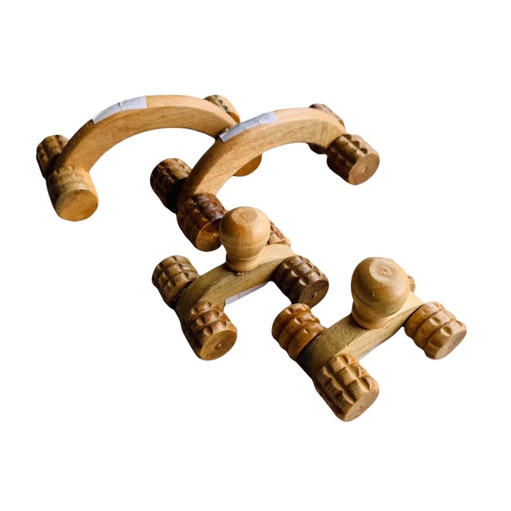 Massageador Manual carrinho de madeira com rodinhas em Oferta na Shopee