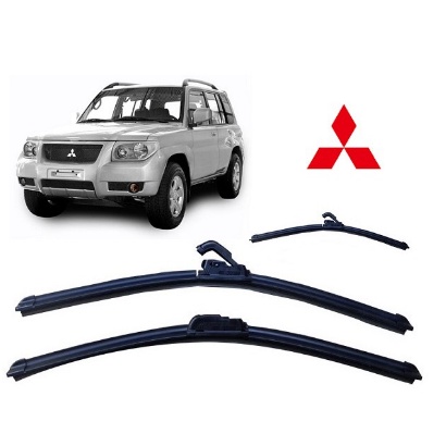 Kit 3 Palhetas Limpador De Parabrisa Dianteiro + Traseiro Para Pajero TR4 2002 Até 2009