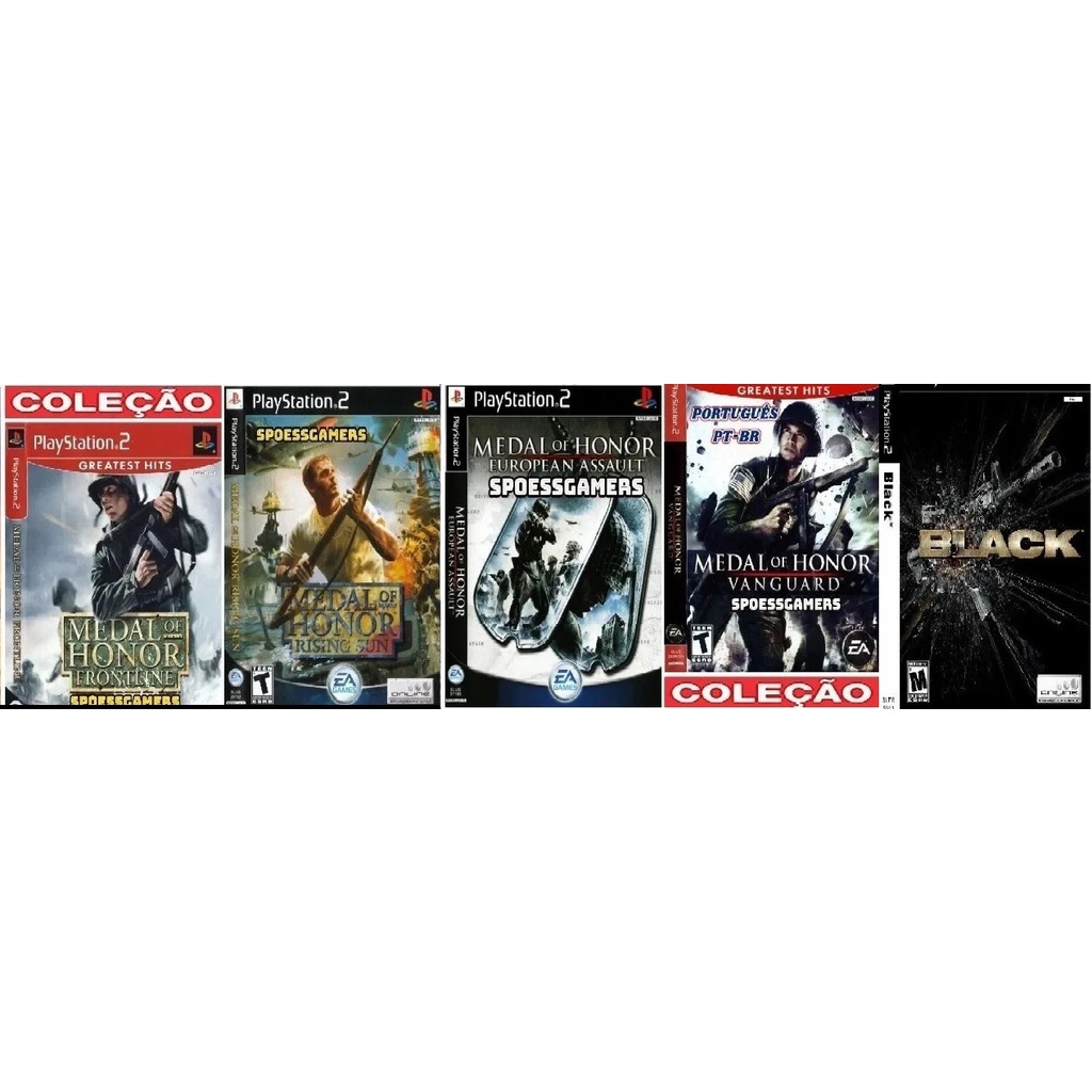 Ps2 5 Jogos Medal Of Honor Black