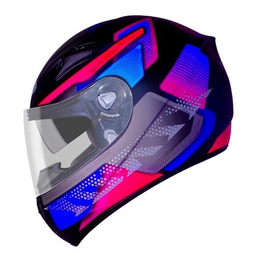 Capacete Moto Ebf Xtroy Furious Preto Rosa Fosco Com Óculos Interno