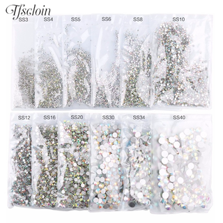 1440PCS Acrílico Rhinestones Forma Redonda Transparente Costas Lisas Encanta Arte De Prego Rhinestone Decoração DIY