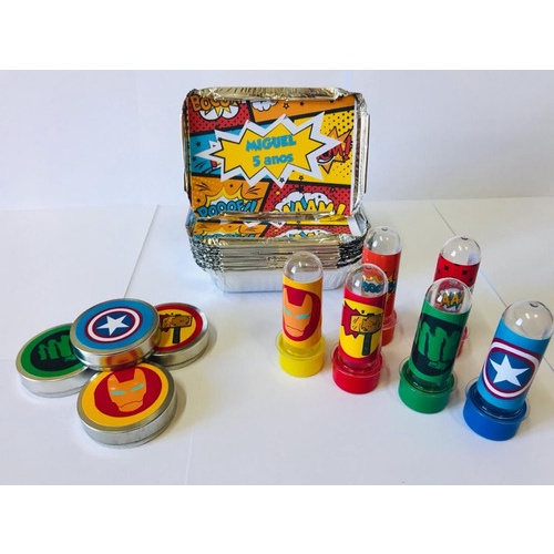 Kit 30 Tubete 30 Latinha 30 Marmitinha Personalizados - Vingadores Kids Cute em Oferta na Shopee