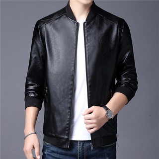 [M-8XL] Jaqueta masculina de couro com gola alta de alta qualidade