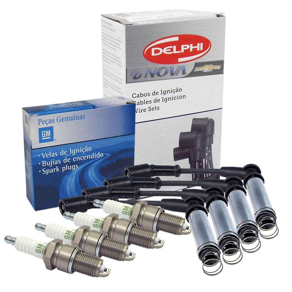 Kit Cabos Velas Ignicao 1.4 Flex Onix 2013 14 15 16 17 18 19