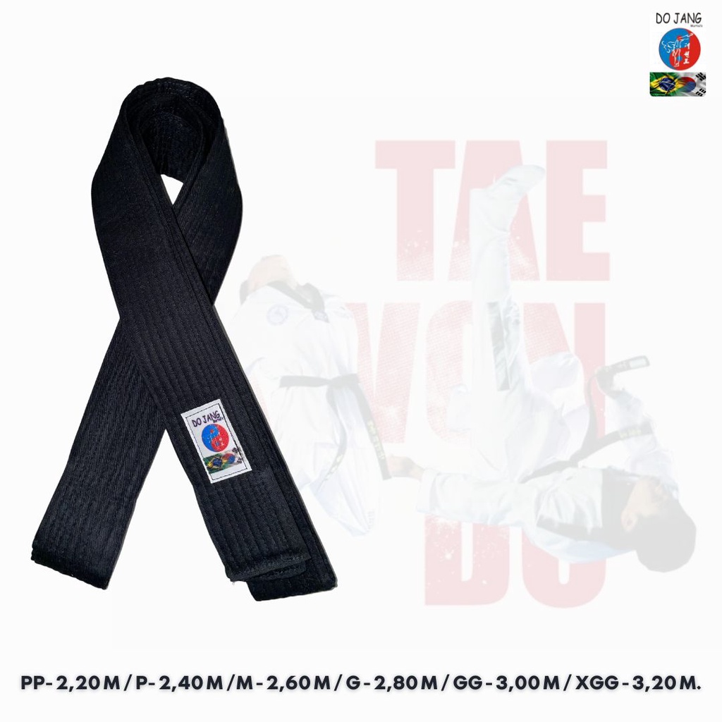 Faixa Preta para Taekwondo, Karatê, Hapkidô, Judô, Jiu Jitsu Dojang Martial's