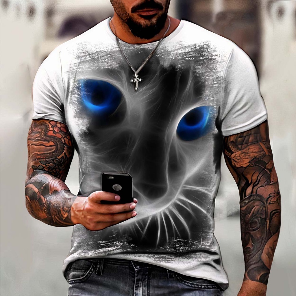 Camiseta Divertida Con Diseño De Gato De Galaxia