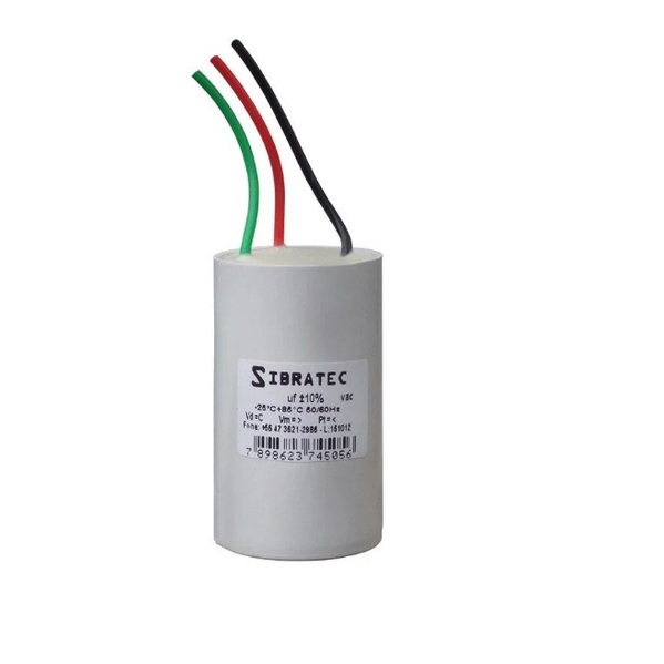 CAPACITOR PERMANENTE COM CABO 60UF 380VCA 50/60HZ SIBRATEC 8113