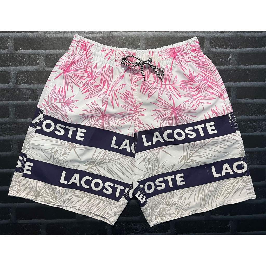 Bermuda Tactel Grosso Masculino Mauricinho LACOSTE Adulto Surf Praia Piscina Secagem Rápida 3 Bolsos Corda Reguladora Cós Reforçado