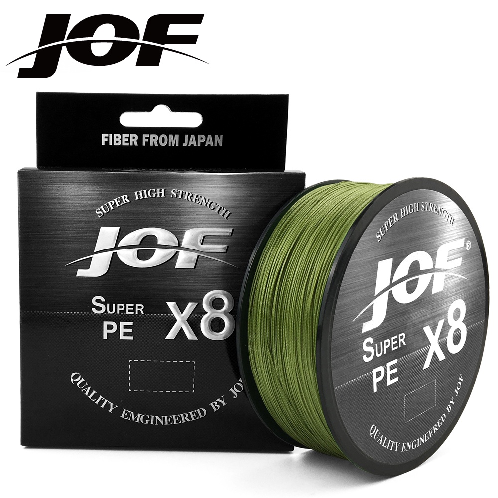 JOF Linha De Pesca Trançada X8 100M 150M 300M 500M 8 Cordões PE Preto Multifilamento De Água Salgada 20 30 40 60 80 100LB