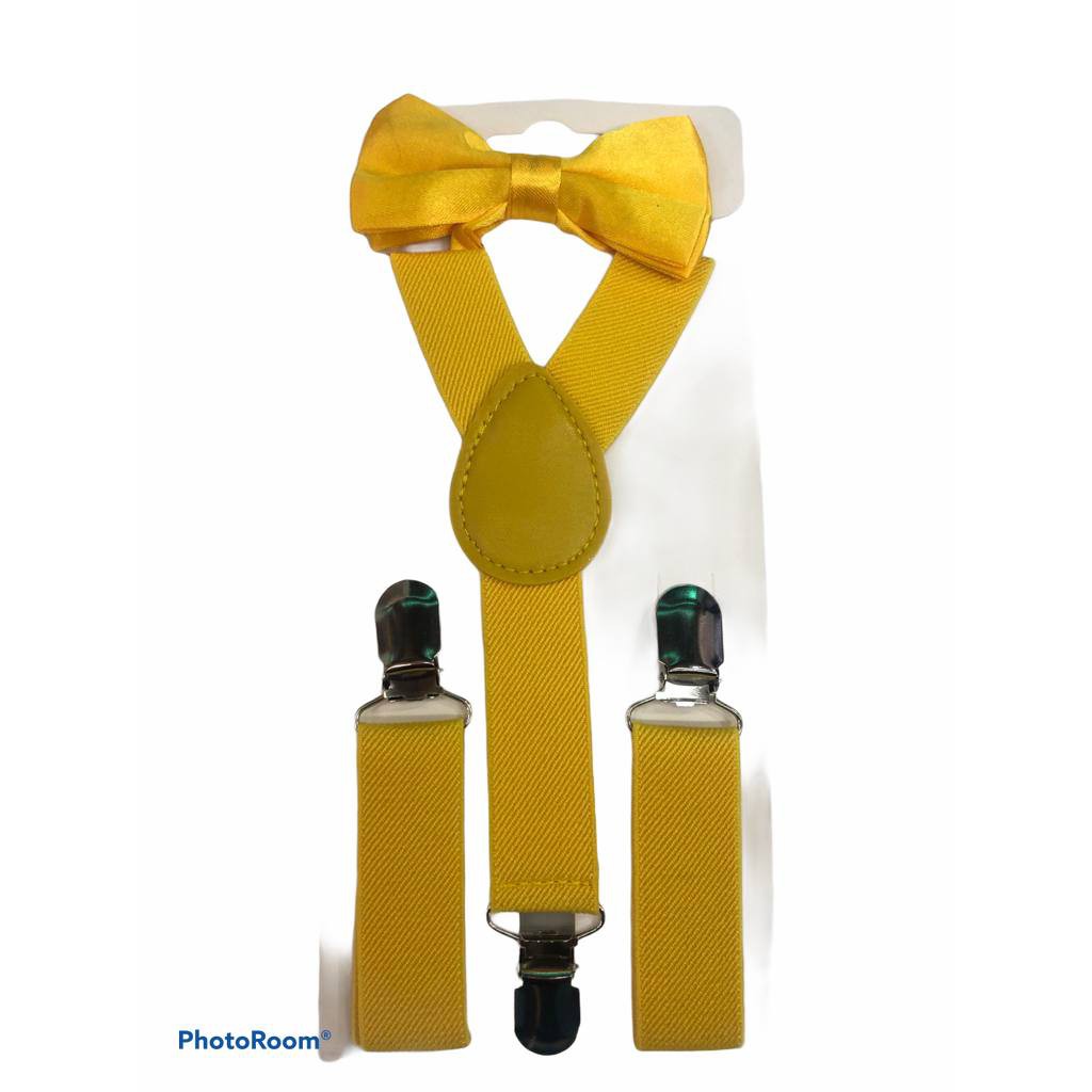 Kit Suspensório/Adulto Amarelo Evento Casamento Festa
