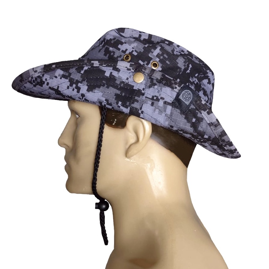 Chapeu Pescador Tático Boonie Hat Bélica - Camuflado Digital Azul Petróleo