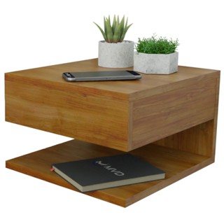 Mesa De Cabeceira Suspensa Cor madeira Freijó Mesinha Com Gaveta e Prateleira MVD Móveis em Oferta na Shopee