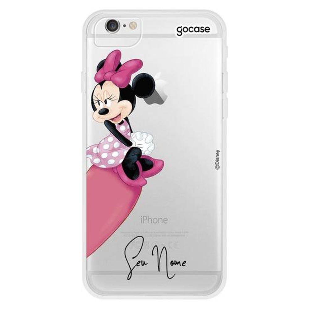Capa Capinha Anti impacto Gocase para iPhone - Disney BFF Mickey e Minnie Coração Minnie