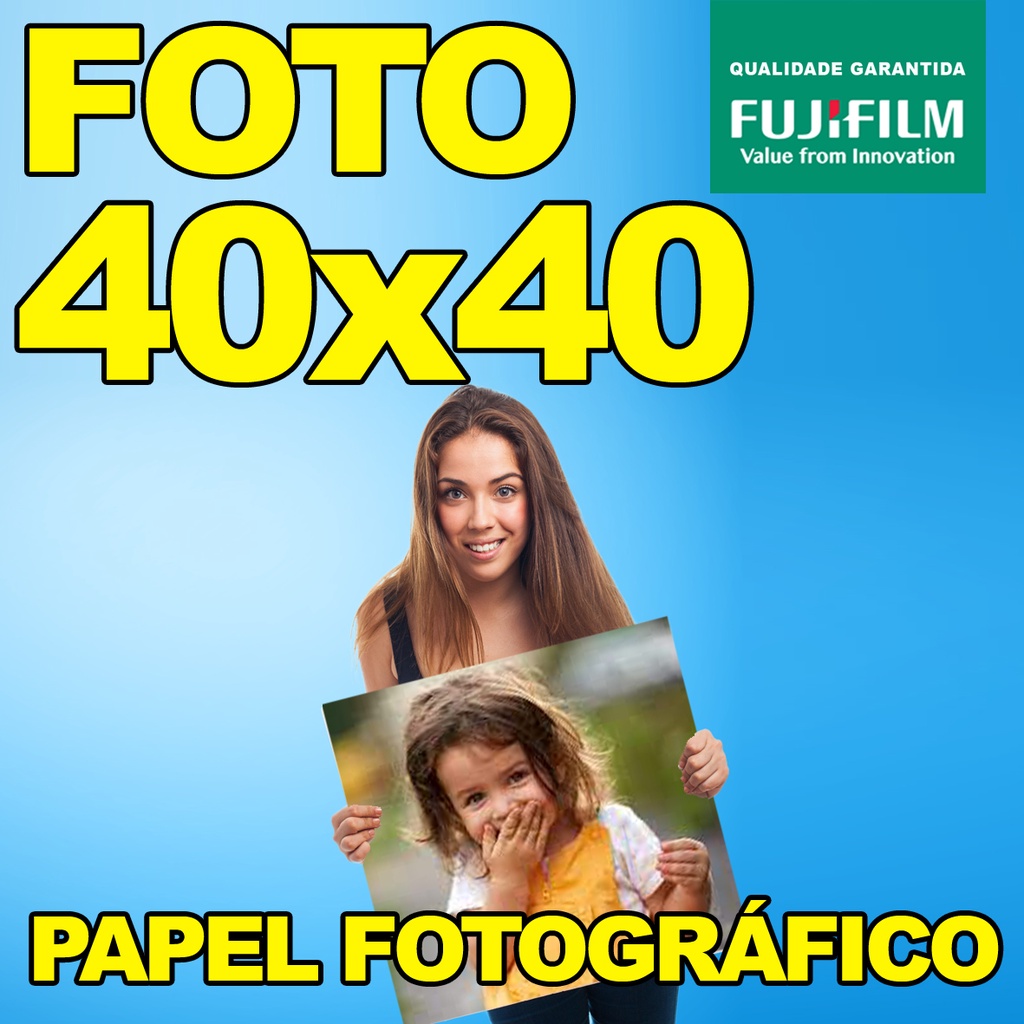 Impressão/ Revelação 40x40 Cm Papel Fotogáfico Fujifilm