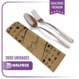 Saco para Talher - 2000 unidades - Porta Talher - Embalagem de Papel Kraft Pardo