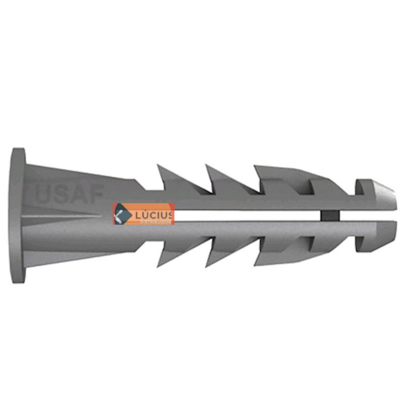 Kit 10un Bucha Plastica P/fixacao 10mm Com Anel U/b P/ Parede E Parafuso Usaf