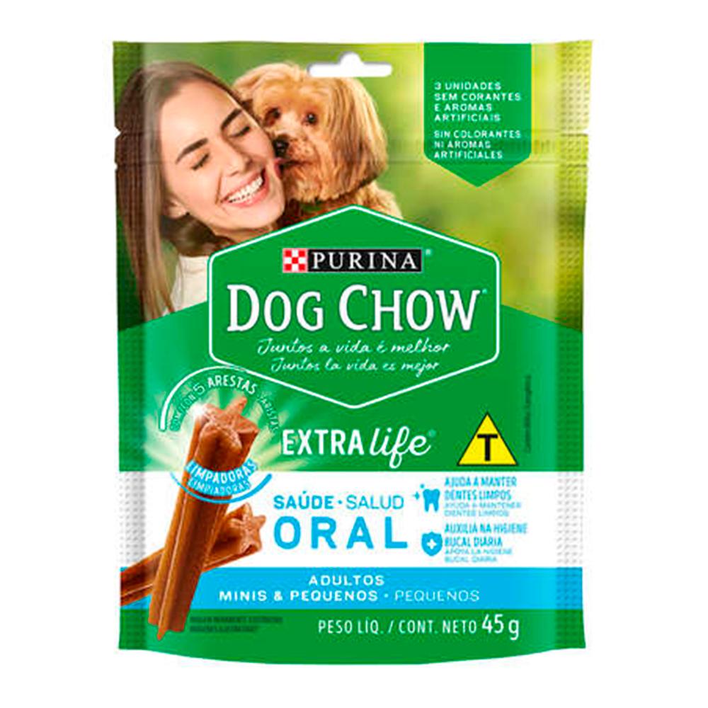 Petisco Nestle Purina Dog Chow Extra Life Saude Oral Raças Pequenas 45gr
