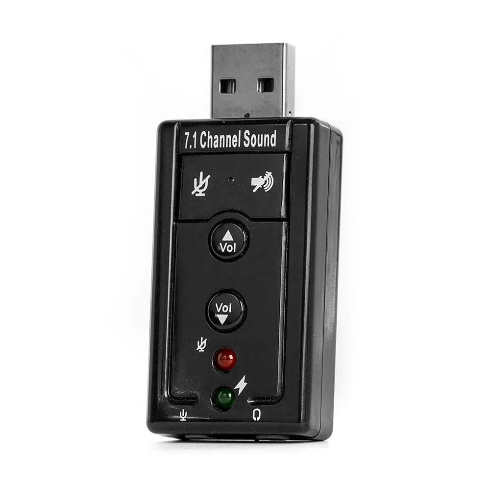 Placa de Som USB x P2 em 7.1 Soundcasting 500 Soundvoice