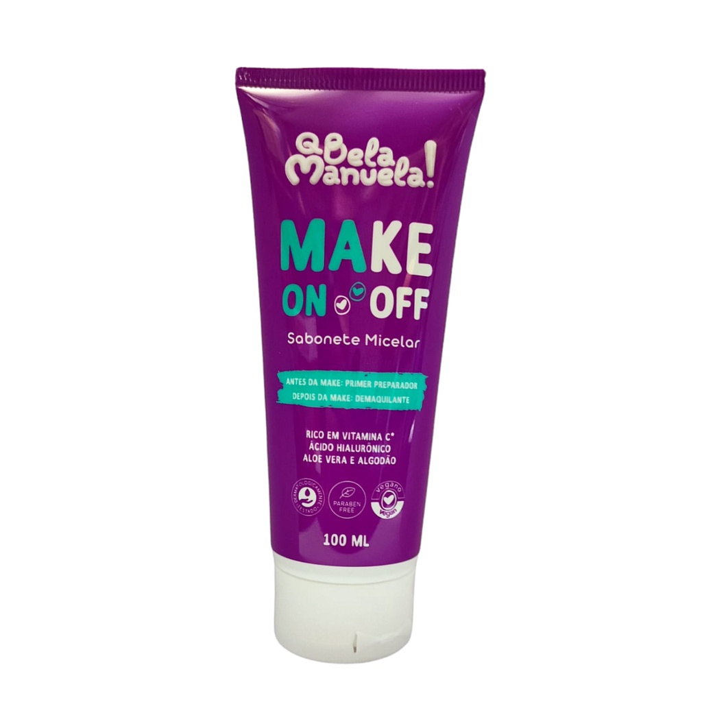 Sabonete Facial Micelar Make ON- OFF 100ml Q Bela Manuela! QBM0003 - Beauty