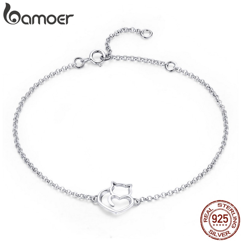 Bamoer Bracelet & Para As Mulheres 925 Prata Esterlina Cadeia Gato Authentic Jóias De Presente em Oferta na Shopee