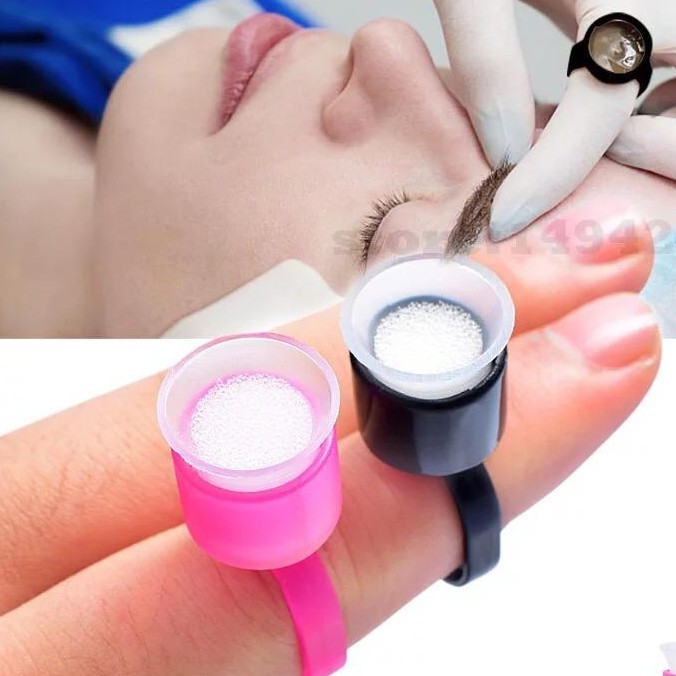 Anel De Micropigmentação C/10 Porta Batoque Plástico Henna Micropigmentação Microblading.