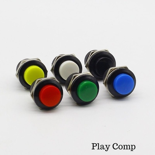 Kit 5 Peças - Chave Push Button Branca Tipo Start - Bujão R13-507