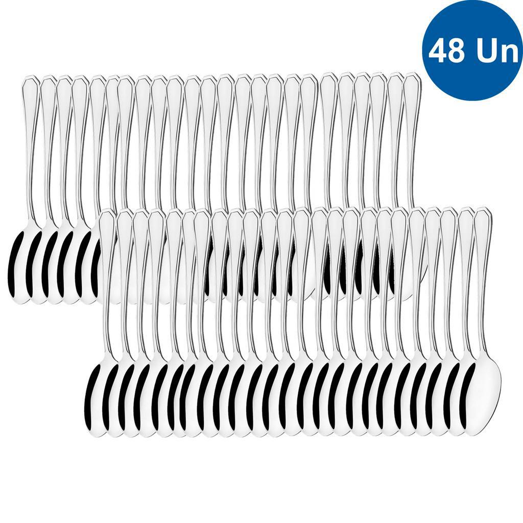 Jogo 48 Colher Mesa Sopa Premium Aco Inox 20cm Continental Original Line em Oferta na Shopee