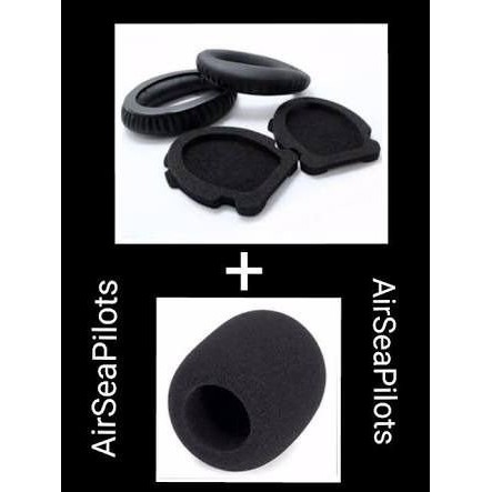 3 Kits Almofadas Aviation Headset Bose A10 A20 + Gratis Espumas do Microfone