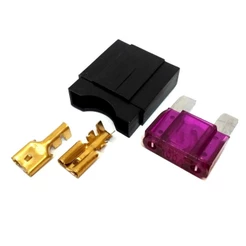 10 Kit Porta Fusível Max Grande e 10 Fusíveis Max 100 Amper