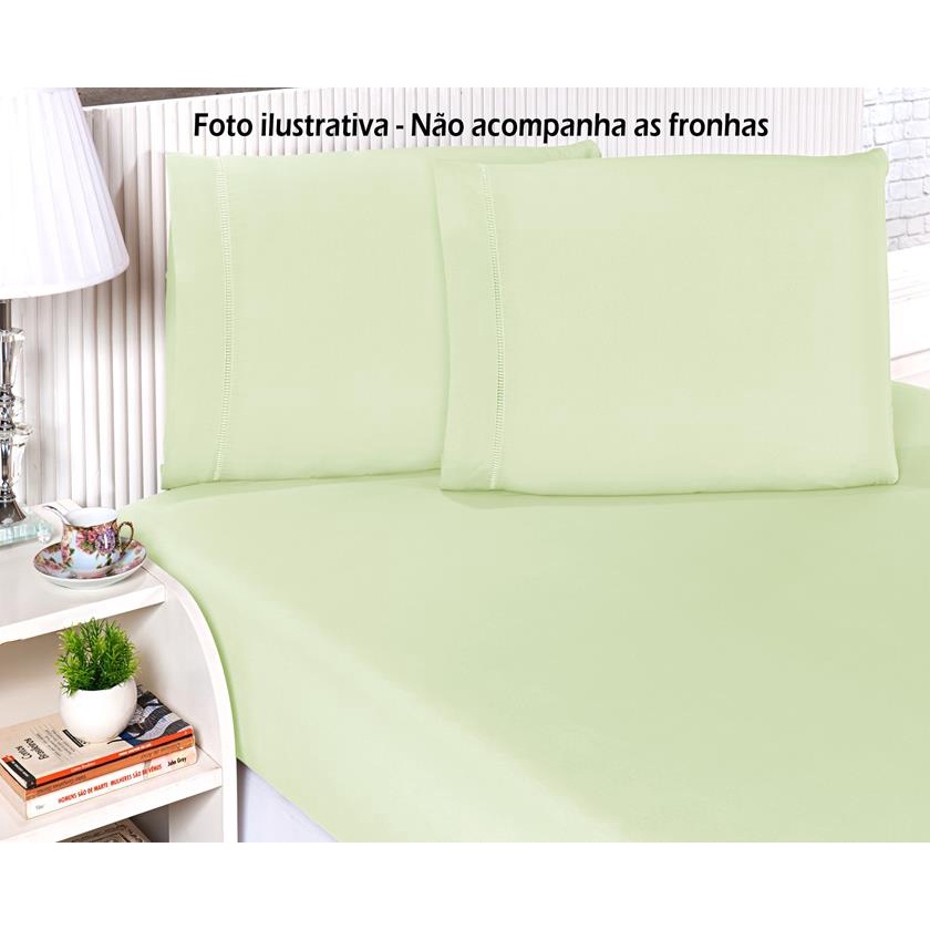 Lencol Cama box de Solteiro Avulso com elastico - Verde