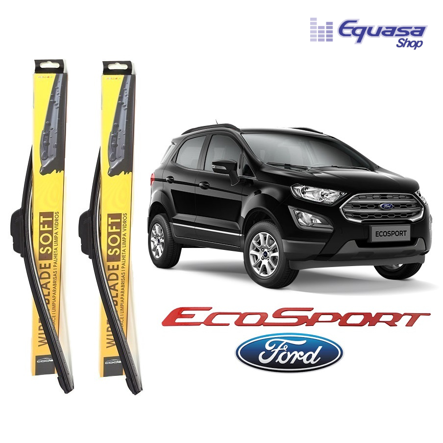 Kit Par 2 Palhetas para Limpador de Parabrisa Dianteiro para Ford Ecosport 2018 a 2019