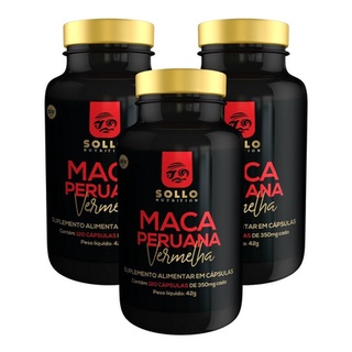 Kit 3 X Maca Peruana Vermelha 120 Cáps - Red Maca Original