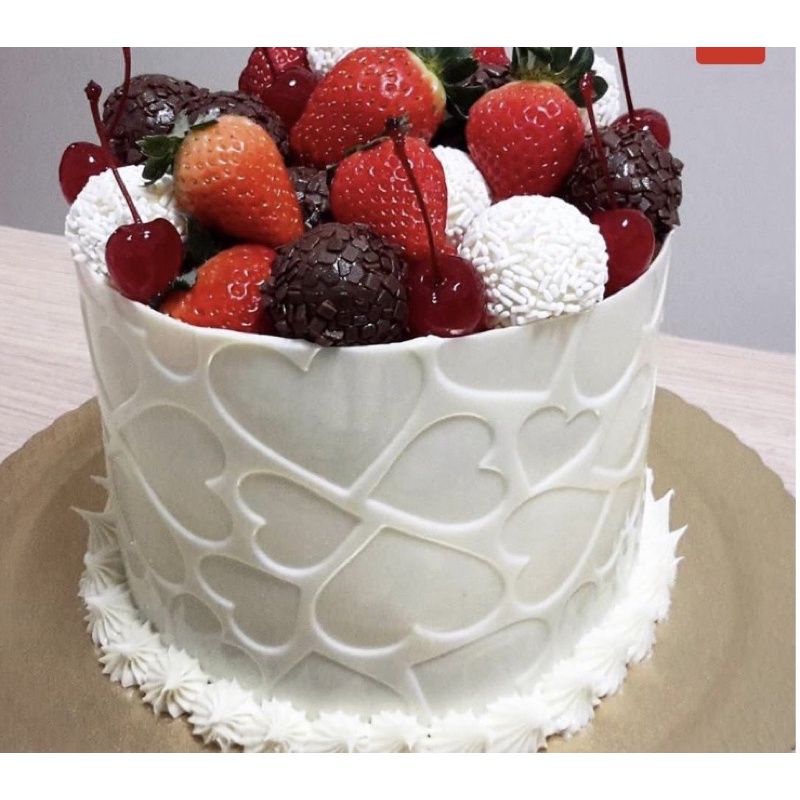 placa de textura bwb molde para bolos confeitaria modelo textura coração grande  cod 9384 em Oferta na Shopee