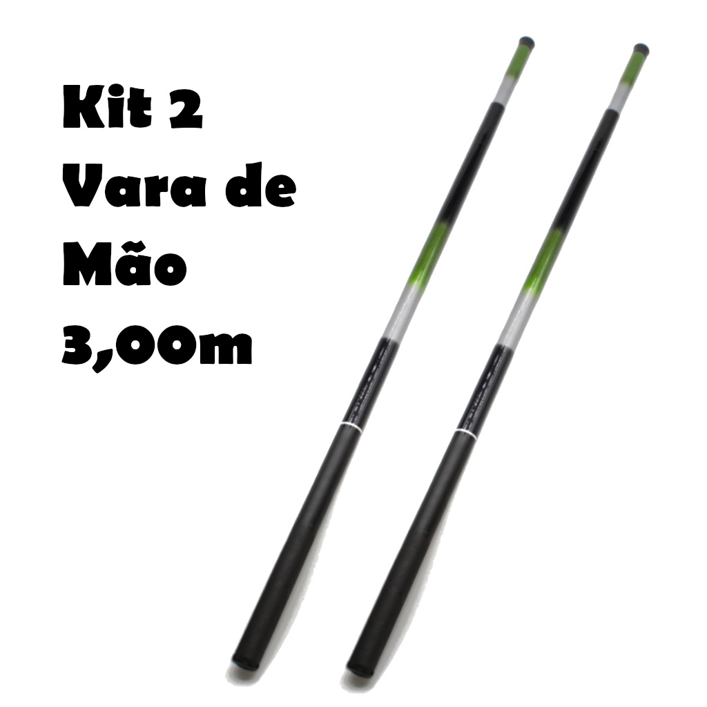 Kit 2 Varas De Mao Telescopica Lisa 3,00m Fibra Vidro Taue