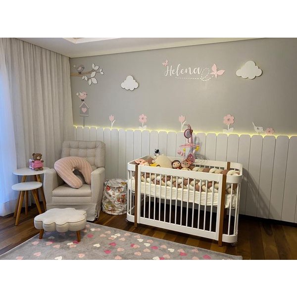 Decoração Quarto Bebê - Painel Ripado Adesivo Autocolante 5cm largura 10mm Espessura Preço por metro.