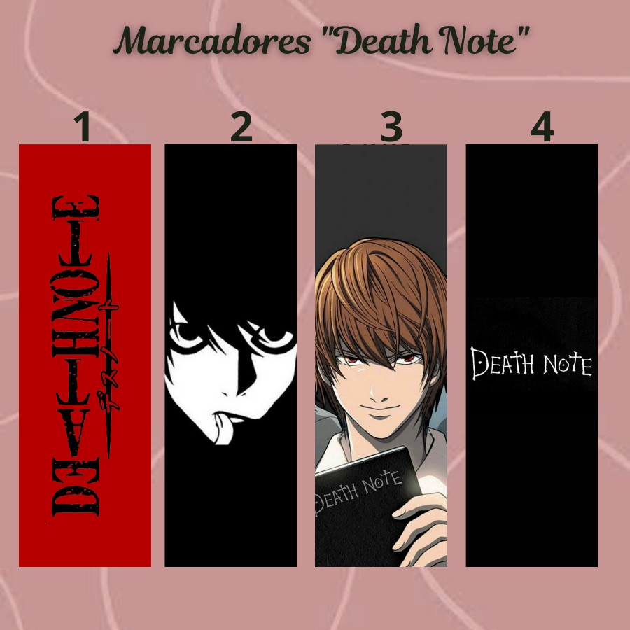 Marcador de página Death Note Plastificado com ou sem tassel) em Oferta na Shopee