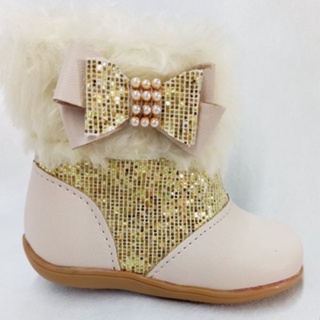Bota Infantil  Menina  Botinha Brilho quadradinho em Oferta na Shopee