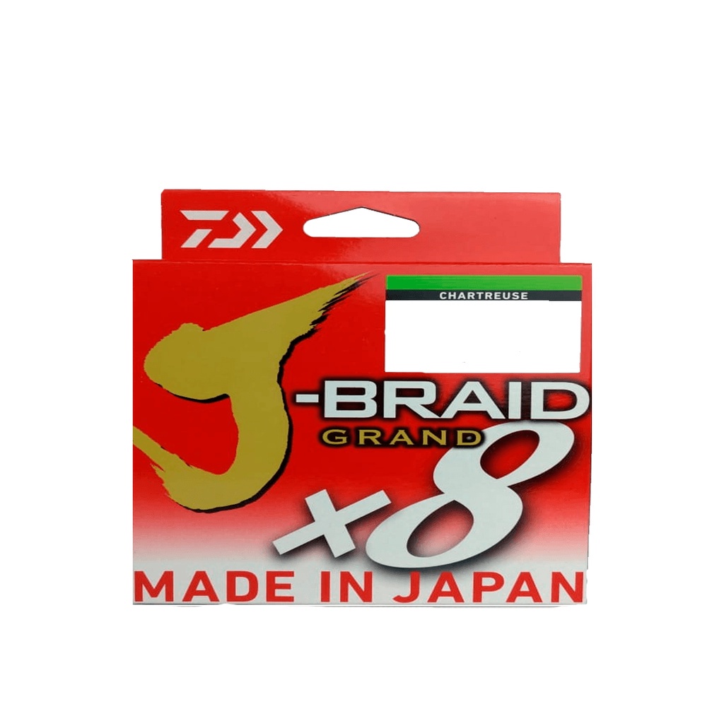Linha de Pesca Multifilamento J-braid Grand x8 Daiwa 8 fios 0,32mm 40lb 135m Chartreuse