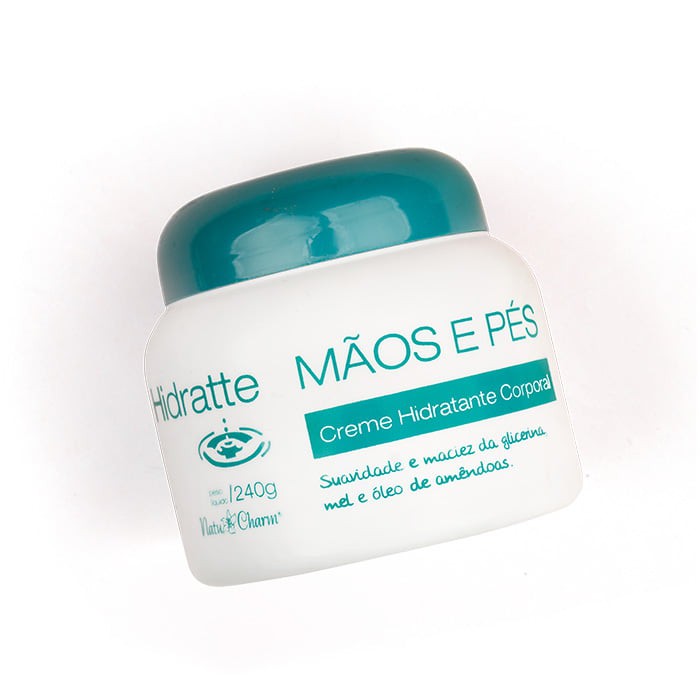 Creme Hidratante para as Mãos e Pés com Glicerina 240g Natu Charm em Oferta na Shopee